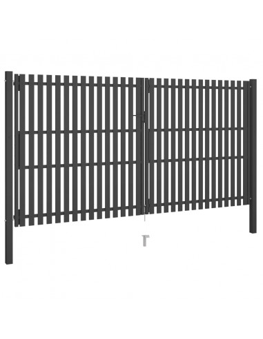 Cancello per Recinzione in Acciaio 4x2,5 m Antracite