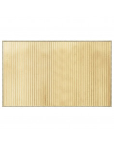 Tappeto Rettangolare Naturale Chiaro 60x100 cm in Bambù