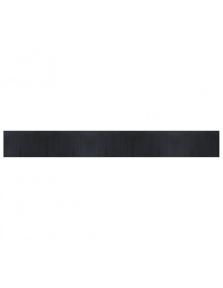 Tappeto Rettangolare Nero 60x500 cm in Bambù