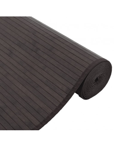 Tappeto Rettangolare Marrone Scuro 80x300 cm in Bambù