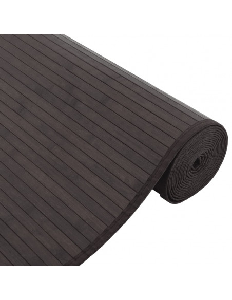 Tappeto Rettangolare Marrone Scuro 80x300 cm in Bambù