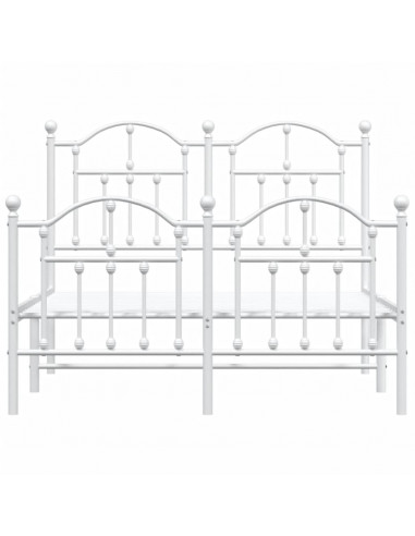 Giroletto con Testiera e Pediera Metallo Bianco 120x200 cm