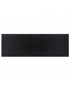 Tappeto Rettangolare Nero 100x300 cm in Bambù