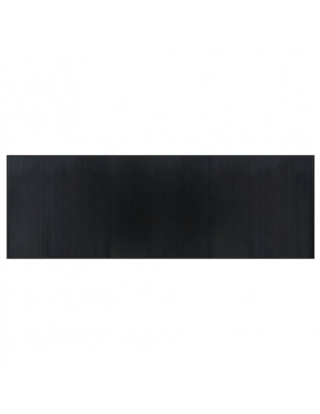 Tappeto Rettangolare Nero 100x300 cm in Bambù