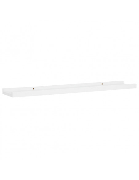 Mensole con Sporgenza 2 pz Bianche 80x9x3 cm MDF
