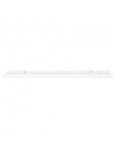 Mensole con Sporgenza 2 pz Bianche 80x9x3 cm MDF