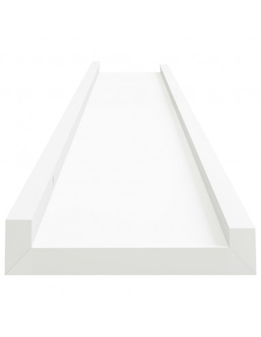 Mensole con Sporgenza 2 pz Bianche 80x9x3 cm MDF