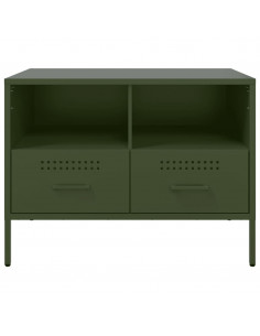 Mobili TV 2 pz Verde Oliva 68x39x50,5cm Acciaio Laminato Freddo 2