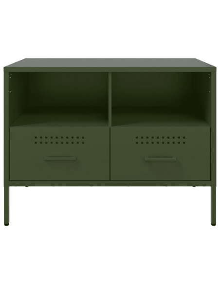 Mobili TV 2 pz Verde Oliva 68x39x50,5cm Acciaio Laminato Freddo