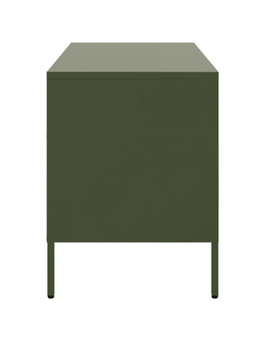 Mobili TV 2 pz Verde Oliva 68x39x50,5cm Acciaio Laminato Freddo