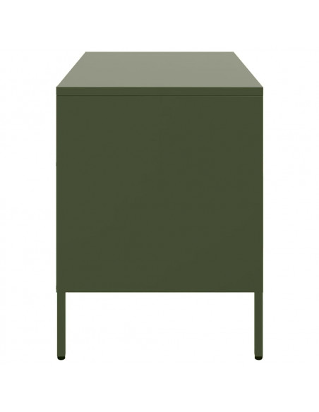 Mobili TV 2 pz Verde Oliva 68x39x50,5cm Acciaio Laminato Freddo