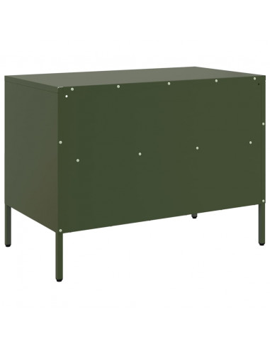Mobili TV 2 pz Verde Oliva 68x39x50,5cm Acciaio Laminato Freddo