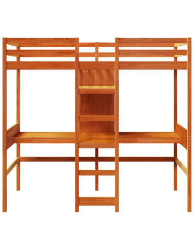 Giroletto Soppalco senza Materasso Marrone Cera 75x190cm Pino