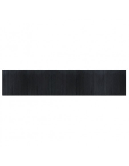 Tappeto Rettangolare Nero 100x500 cm in Bambù
