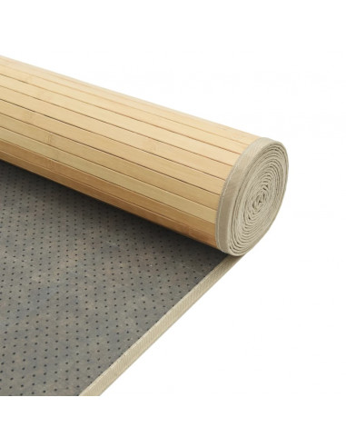 Tappeto Rettangolare Natura Chiaro 100x400 cm in Bambù