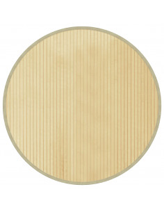 Tappeto Rotondo Naturale Chiaro 80 cm in Bambù