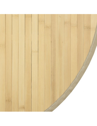 Tappeto Rotondo Naturale Chiaro 80 cm in Bambù