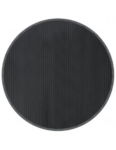 Tappeto Rotondo Grigio 100 cm in Bambù