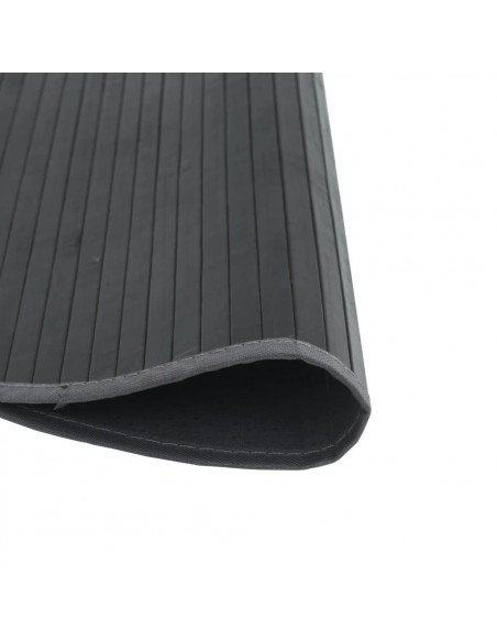 Tappeto Rotondo Grigio 100 cm in Bambù
