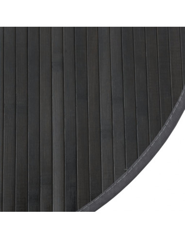 Tappeto Rotondo Grigio 100 cm in Bambù