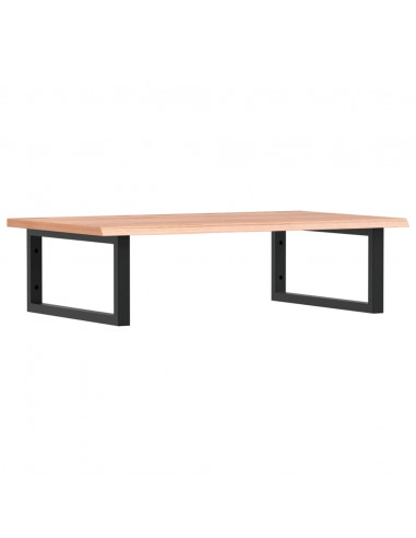 Ripiano a Parete per Lavabo in Acciaio e Massello di Rovere