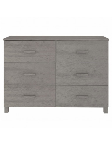 Credenza HAMAR Grigio Chiaro 113x40x80cm Legno Massello di Pino