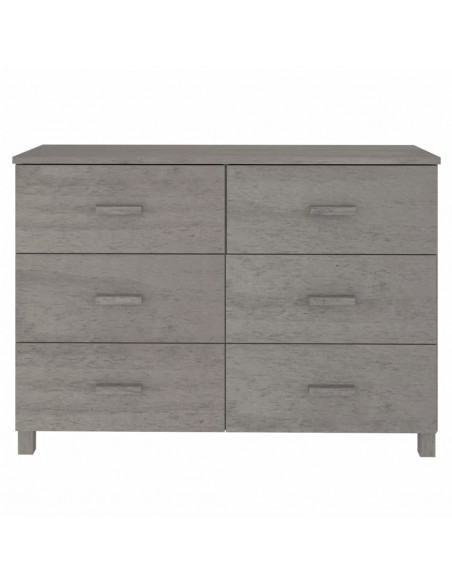 Credenza HAMAR Grigio Chiaro 113x40x80cm Legno Massello di Pino