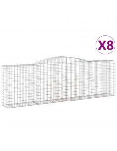 Cesti Gabbioni ad Arco 8 pz 400x50x120/140 cm Ferro Zincato 2