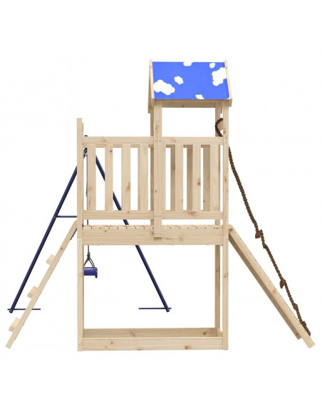 Set da Gioco da Esterno in Legno Massello di Pino