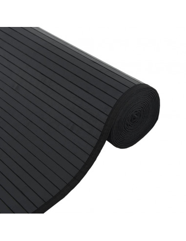 Tappeto Rettangolare Nero 70x400 cm in Bambù