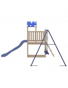 Set da Gioco da Esterno in Legno Massello di Pino 2