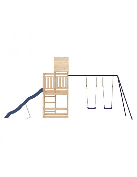 Set da Gioco da Esterno in Legno Massello di Pino