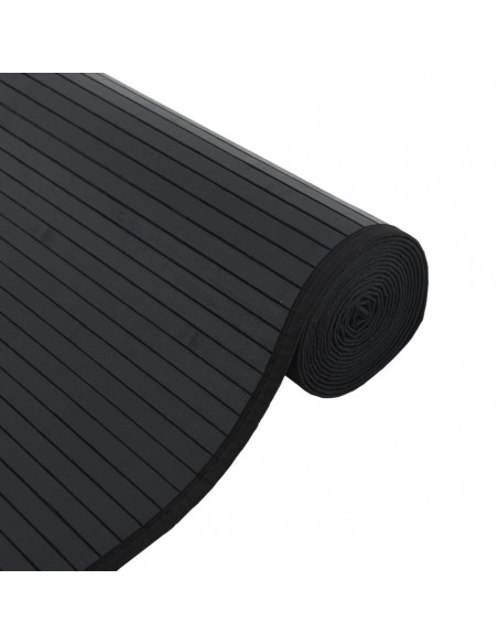 Tappeto Rettangolare Nero 60x300 cm in Bambù