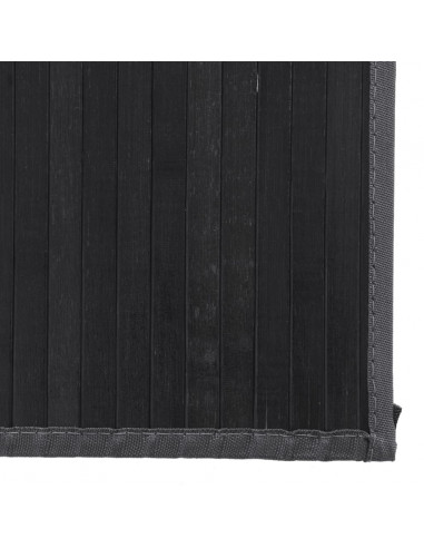 Tappeto Rettangolare Nero 80x500 cm in Bambù