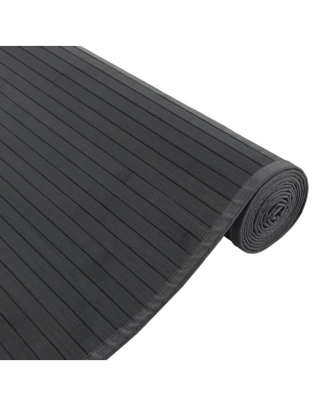 Tappeto Rettangolare Nero 80x400 cm in Bambù