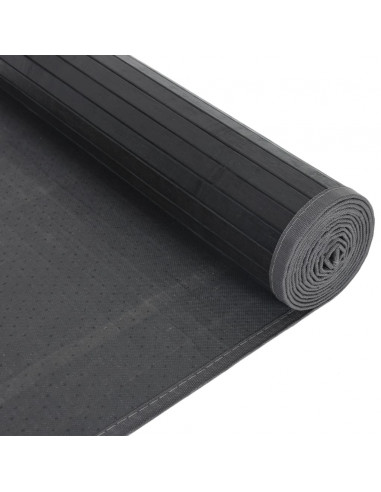 Tappeto Rettangolare Nero 80x400 cm in Bambù