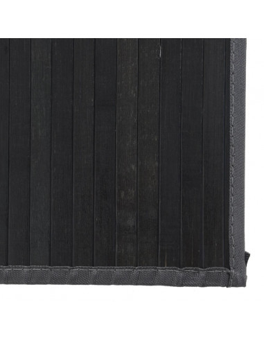 Tappeto Rettangolare Nero 80x400 cm in Bambù