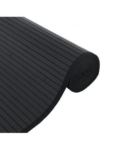 Tappeto Rettangolare Nero 70x1000 cm in Bambù