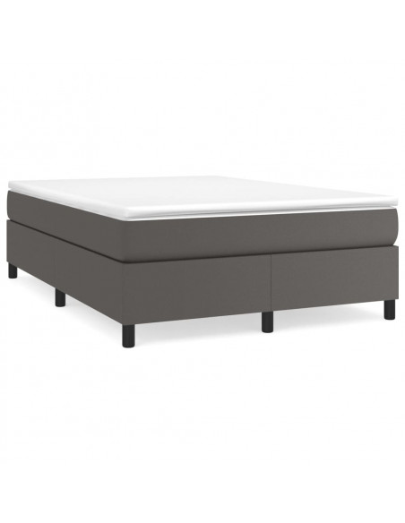 Giroletto a Molle con Materasso Grigio 140x190 cm in Similpelle