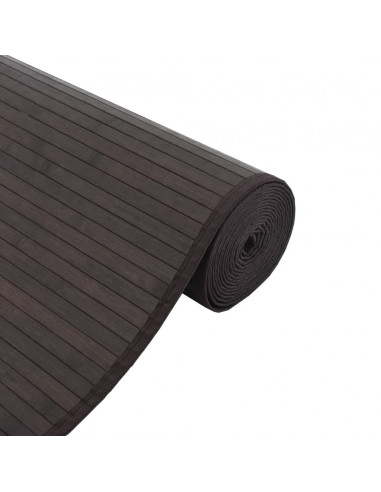 Tappeto Rettangolare Marrone Scuro 100x200 cm in Bambù