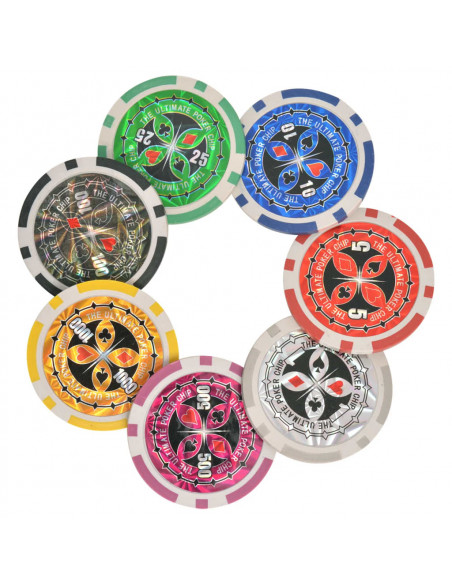Set da Poker/Blackjack con 600 Chips Laser Alluminio