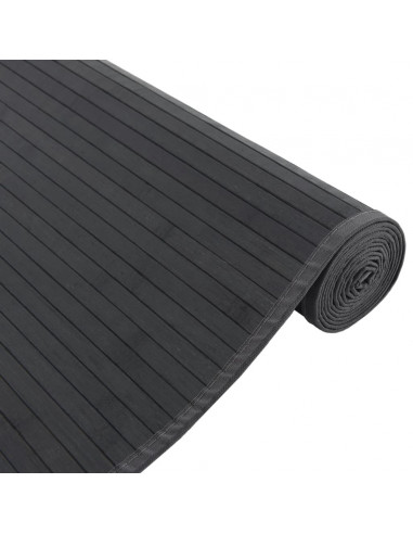 Tappeto Rettangolare Nero 80x1000 cm in Bambù