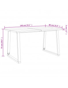 Set da Pranzo 3 pz con Bordi Vivi in Legno Massello di Acacia 2