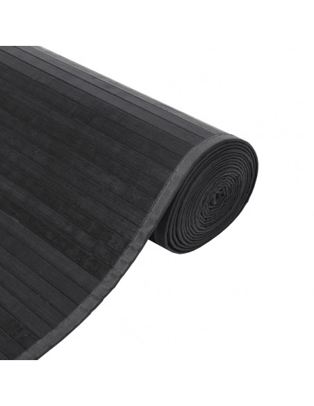 Tappeto Rettangolare Grigio 100x400 cm in Bambù
