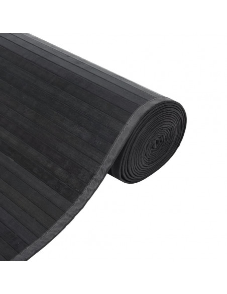 Tappeto Rettangolare Grigio 100x500 cm in Bambù
