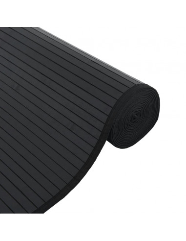 Tappeto Rettangolare Nero 100x1000 cm in Bambù