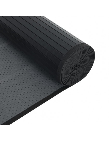 Tappeto Rettangolare Nero 100x1000 cm in Bambù