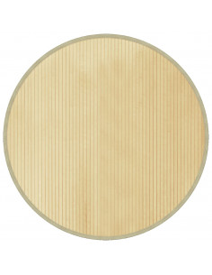 Tappeto Rotondo Naturale Chiaro 100 cm in Bambù
