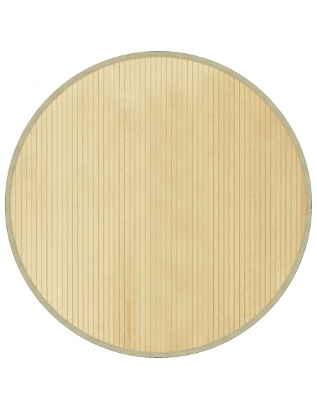 Tappeto Rotondo Naturale Chiaro 100 cm in Bambù