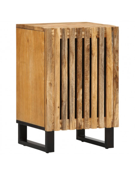 Mobiletto da Bagno 38x34x58 cm Legno Massello Mango Grezzo